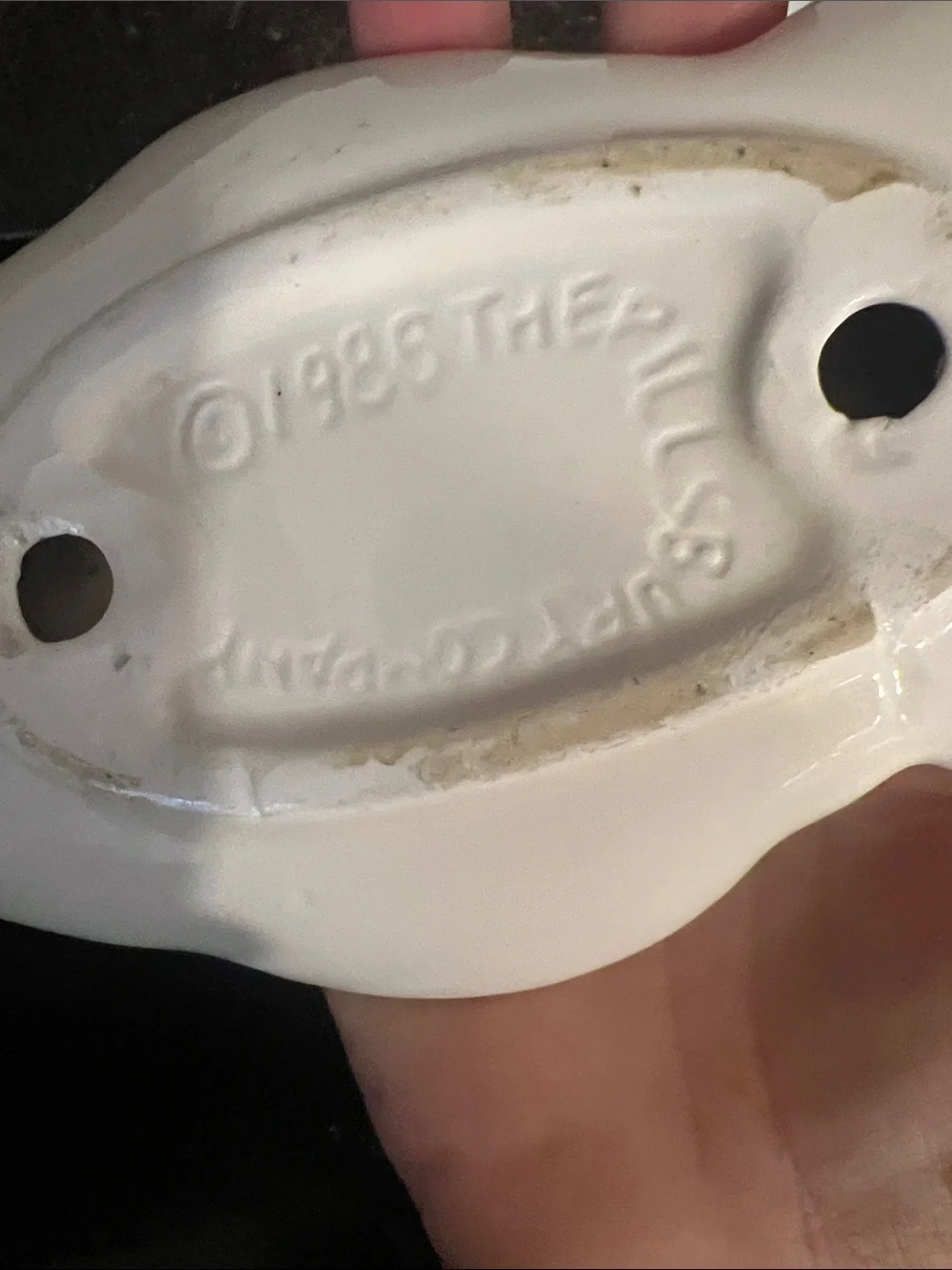 Pillsbury Doughboy Ceramic Spoon Rest - White with Blue Accents